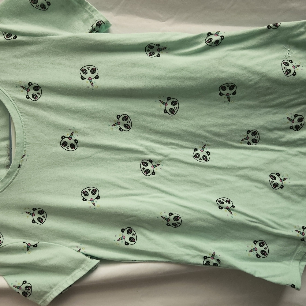 Justice Mint Green Panda Short Sleeve Tee